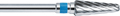 Super hard metal bur, with mill toothing cut, right-spinning, form: conical, domed end