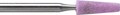 Grinding point, pink, medium hardness, medium grain size, form: conical (truncated conical)