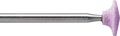 Grinding point, pink, medium hardness, medium grain size, form: knife-edge on concave base