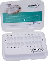discovery® pearl, Keramikbrackets, Häkchen auf 3er, 1 Fall, Zahn 13-11 / 21-23 / 43-41 / 31-33, McLaughlin-Bennett-Trevisi** 18, ohne Setzhilfe