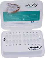 discovery® pearl, Keramikbrackets, Häkchen auf 3er, 4er und 5er, 1 Fall, Zahn 15-11 / 21-25 / 45-41 / 31-35, Roth 18, ohne Setzhilfe