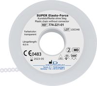 SUPER Elasto-Force Kunststoffkette, ohne Steg, transparent