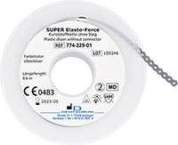 SUPER Elasto-Force Kunststoffkette, ohne Steg, silber