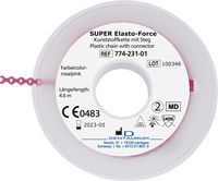 SUPER Elasto-Force Kunststoffkette, mit Steg, rosa