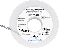 SUPER Elasto-Force Kunststoffkette, mit Steg, silber